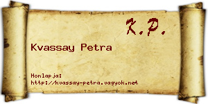 Kvassay Petra névjegykártya